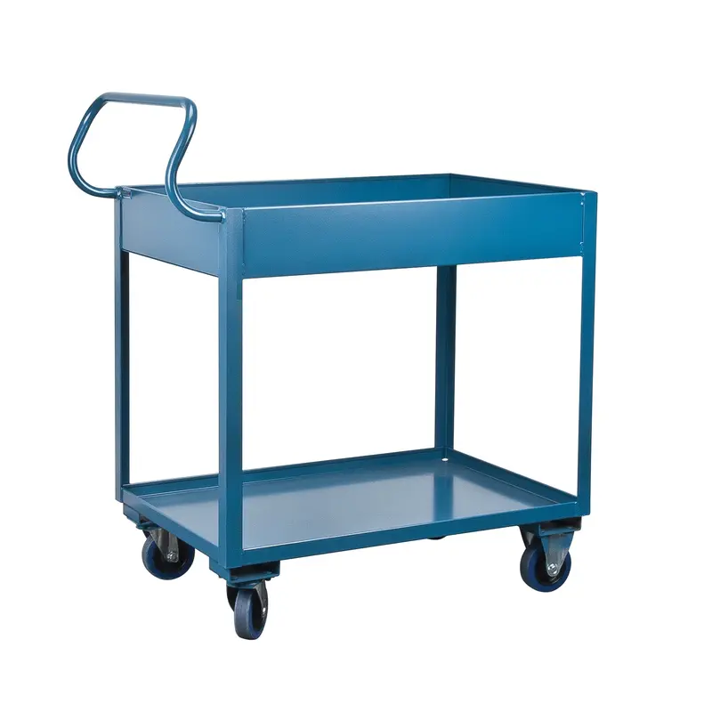 Deep Lipped Service Cart, 2 Tiers, 24" W X 47" H X 36" D, 1200 Lbs. Capacity 1