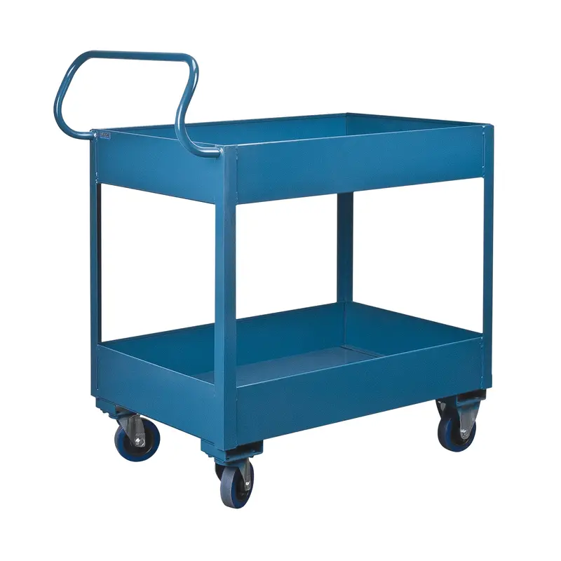 Deep Lipped Service Cart, 2 Tiers, 24" W X 47" H X 36" D, 1200 Lbs. Capacity 1