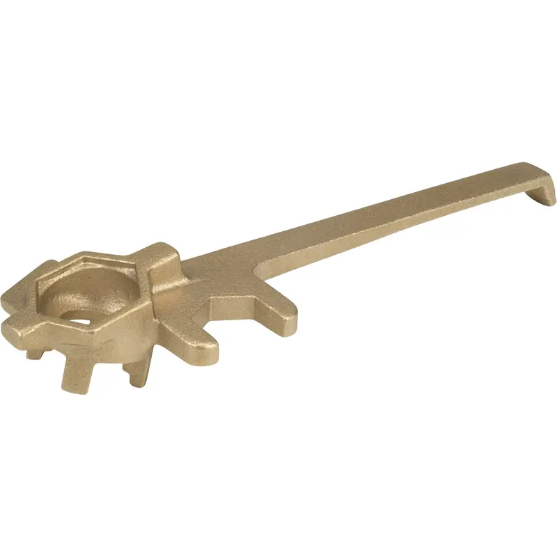 Deluxe Plug Wrenche, 1-1/4" Opening, 9" Handle, Non-Sparking Brass Alloy 1