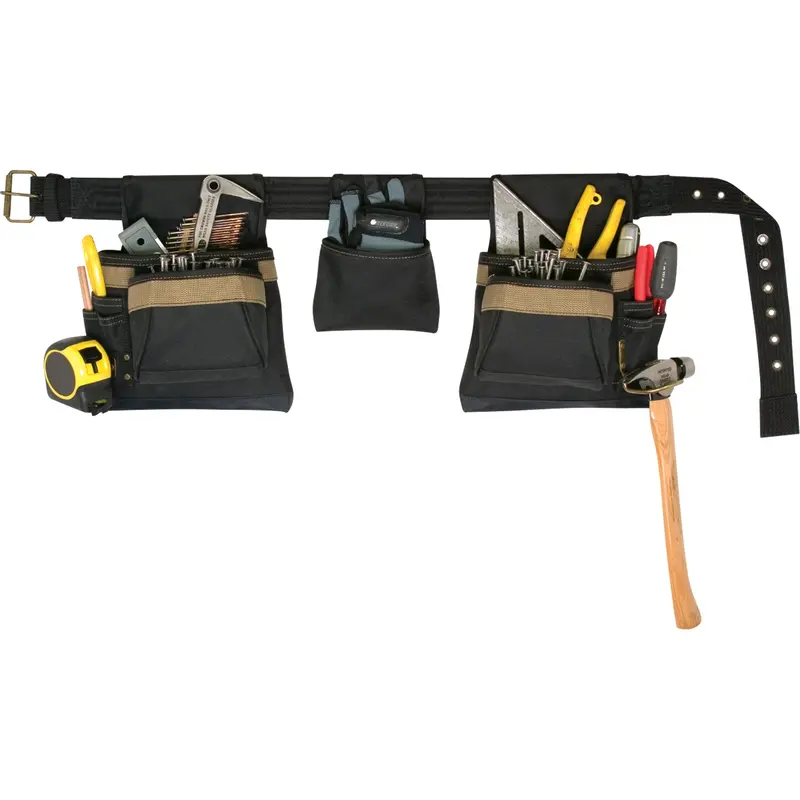 Deluxe Tool Belt Combo, Polyester, Black 1