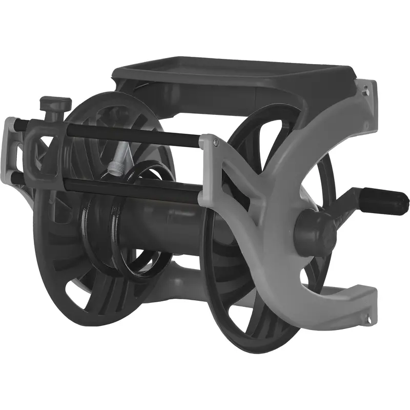 Deluxe Wall-Mount Hose Reel, 225', Aluminum/Poly-Plastic 1