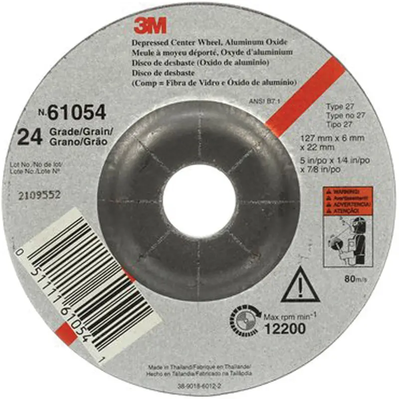 Depressed Centre Grinding Wheel, 5" X 27, Aluminum Oxide 1