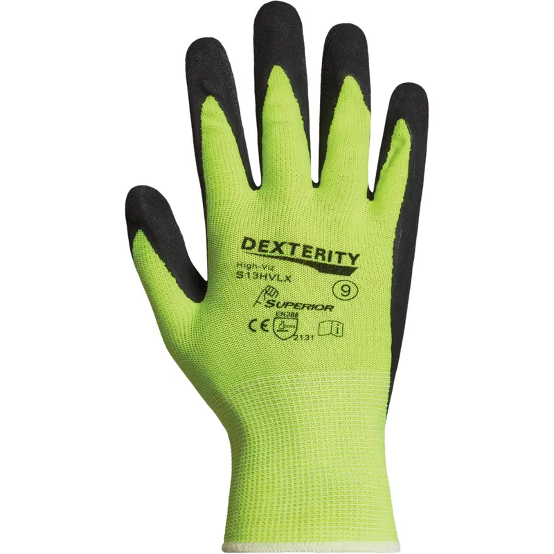 Dexterity® Coated Gloves, 8, Latex Coating, 13 Gauge, Polyester Shell 1