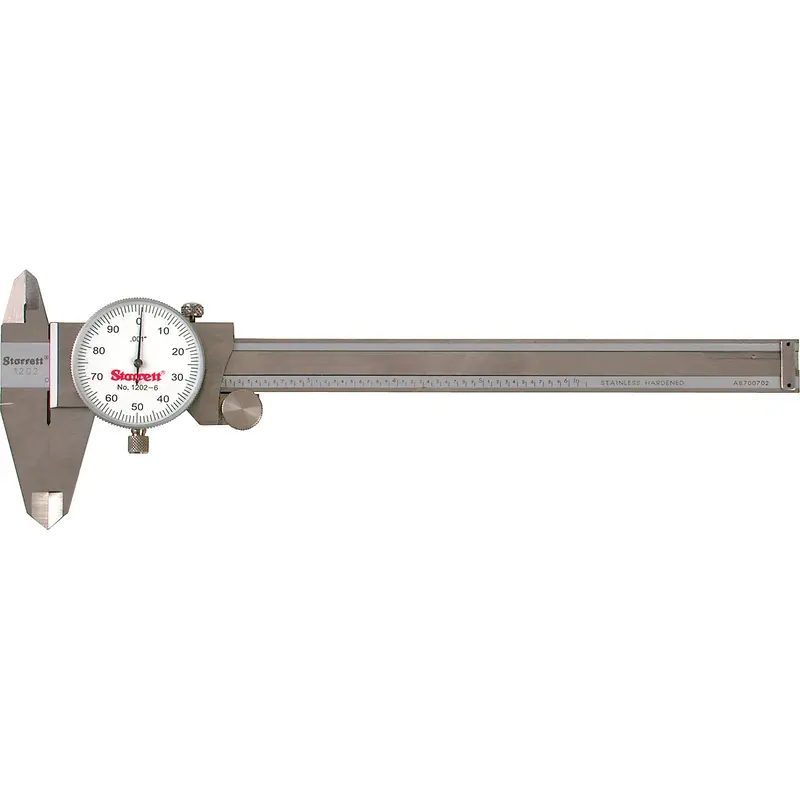 Dial Calipers, 0.1" Resolution, 6" Range 1