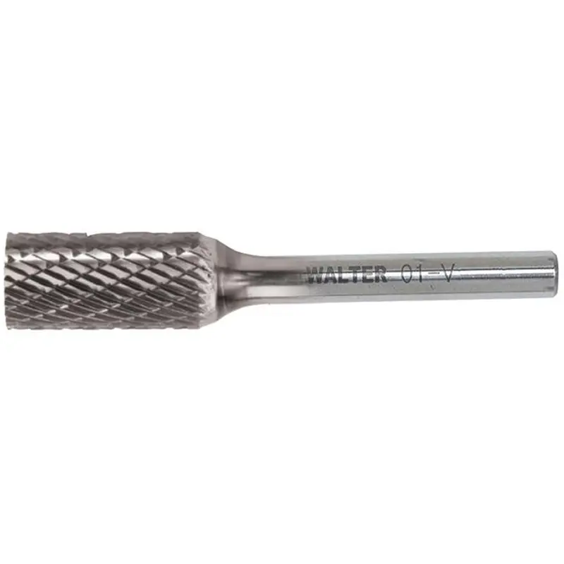 Double Cut Cylindrical Carbide Burr, 1/4" Dia., 1/4" Shank, 5/8" Depth Of Cut 1