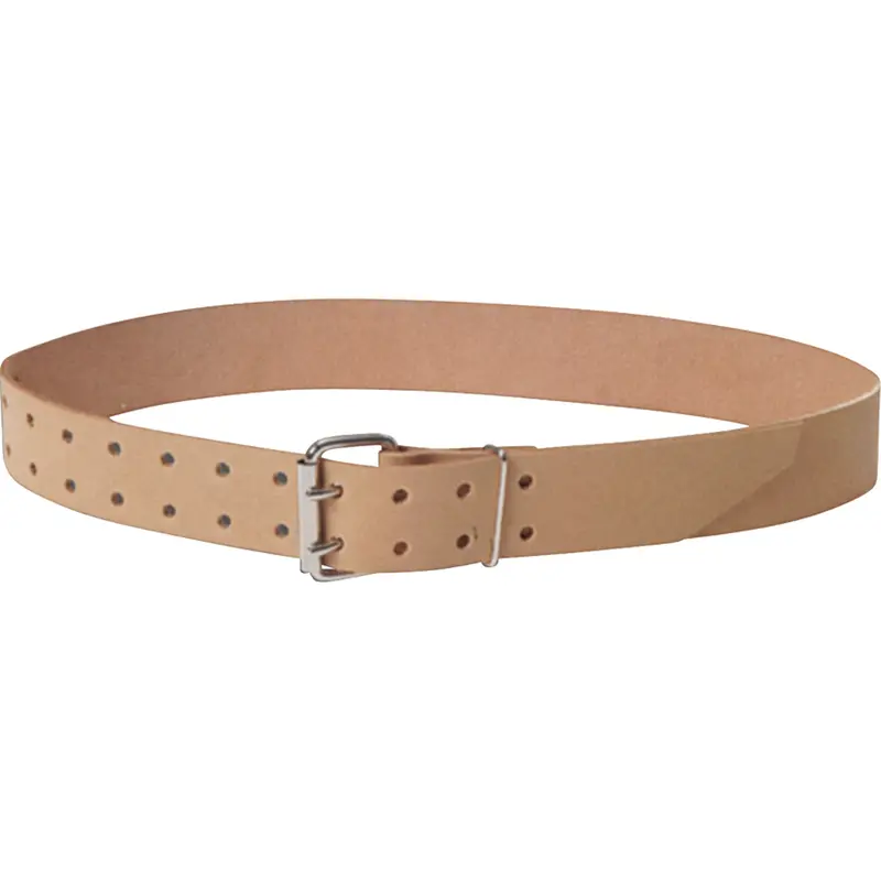 Double Tongue Belt, Leather, Beige 1