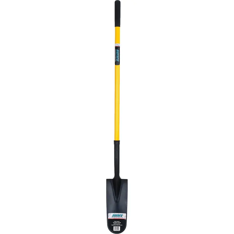 Drain Spade Shovel, Tempered Steel, 14" X 6" Blade, 46" L, Straight Handle 1
