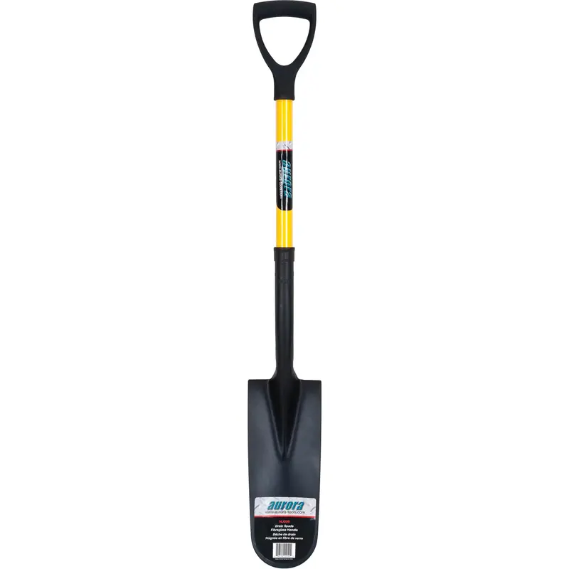 Drain Spade Shovels, Tempered Steel, 16" X 6" Blade, 28-1/2" L, D-Grip Handle 1