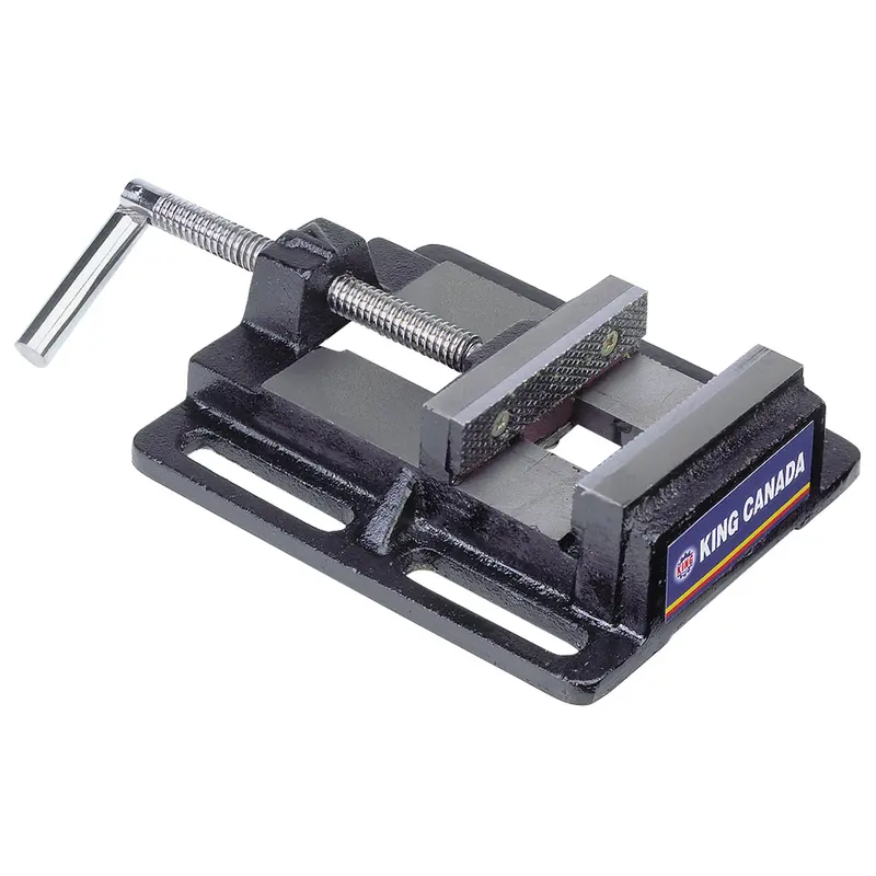 Drill Press Vise, 6" Jaw Width, 0" Throat Depth, Bench Mount Base 1