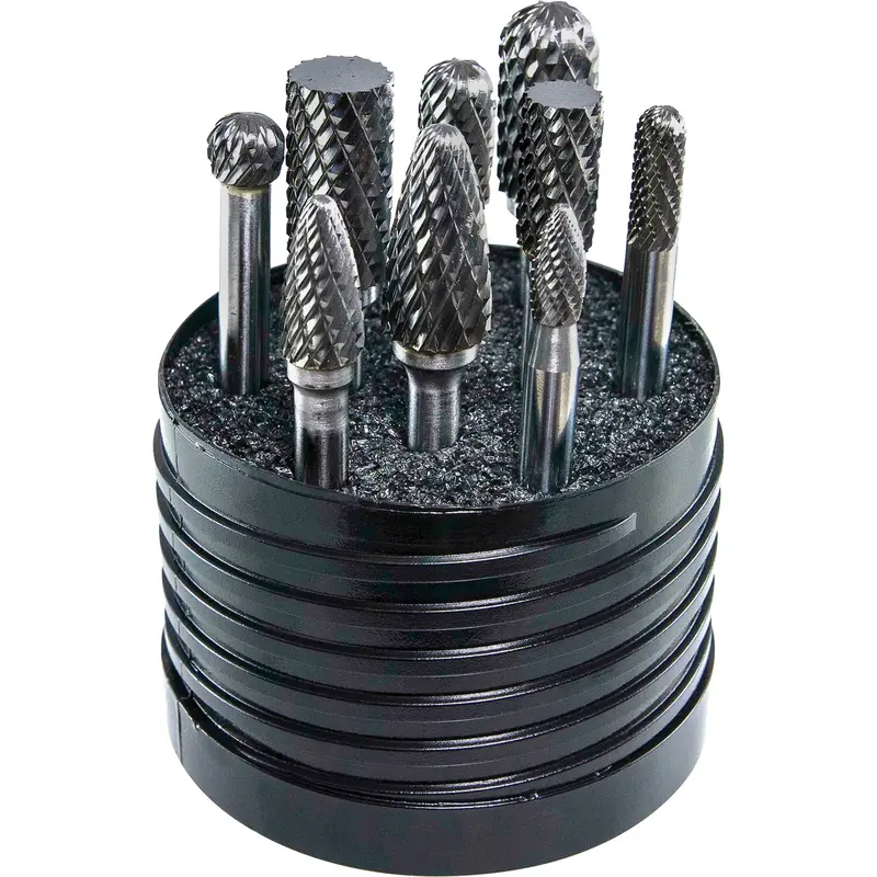 Drillco® Magnum Set 1 Solid Carbide Double Cut Burr Set, 8 Pieces 1
