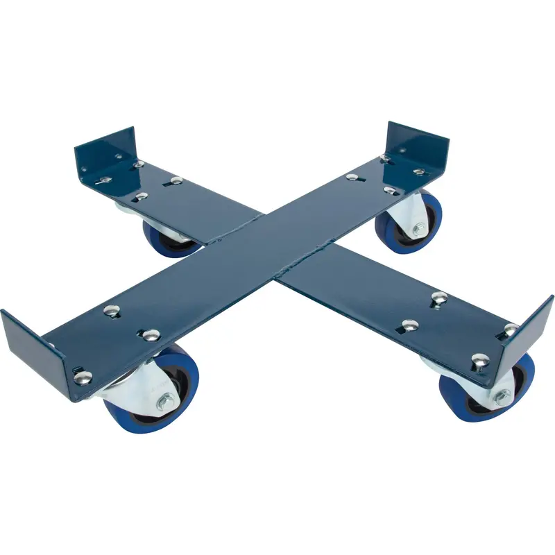 Drum Dolly, Steel, 1400 Lbs. Capacity, 24" Diameter, Blue Elastic Casters 1