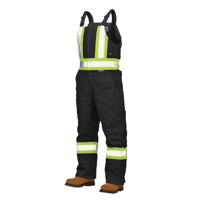 Duck Lined Safety Overalls, Cotton, X-Large, Black 1