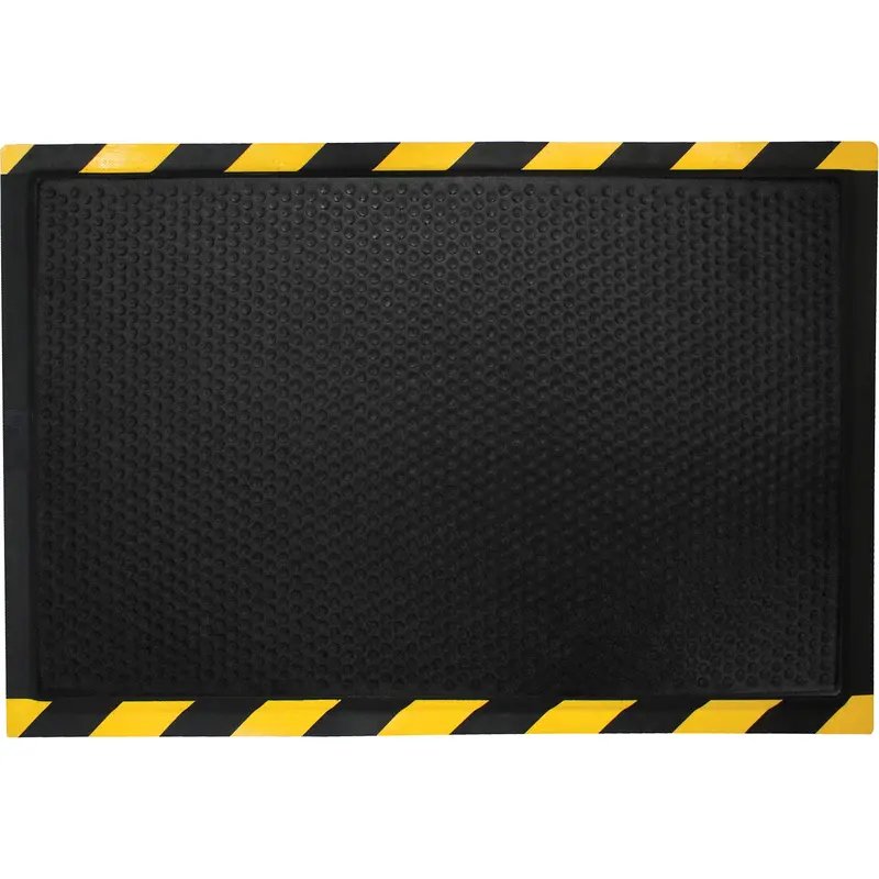 Duracomfort Anti-Fatigue Mat, Bubbled, 3' X 5' X 1/2", Black/Yellow, Nitrile 1