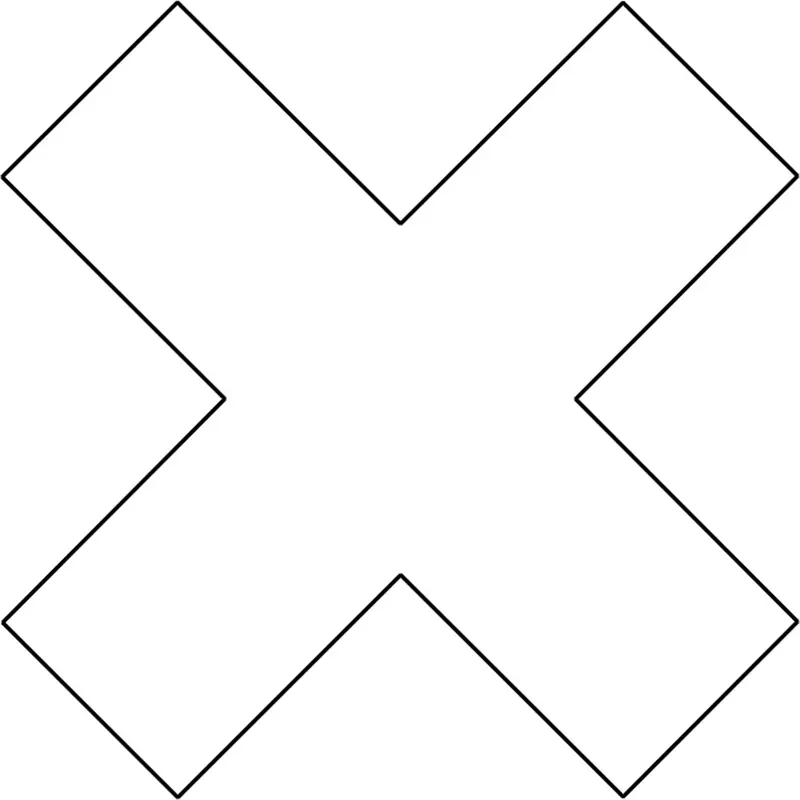 Durastripe X-Treme X's, Cross, 6" L X 6" W, White, Vinyl 1