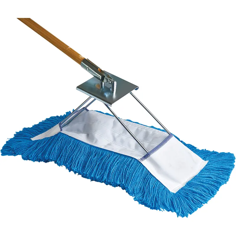 Dust Mop With Frame & Handle, Slip On Style, Yarn, 36" L X 5" W 1