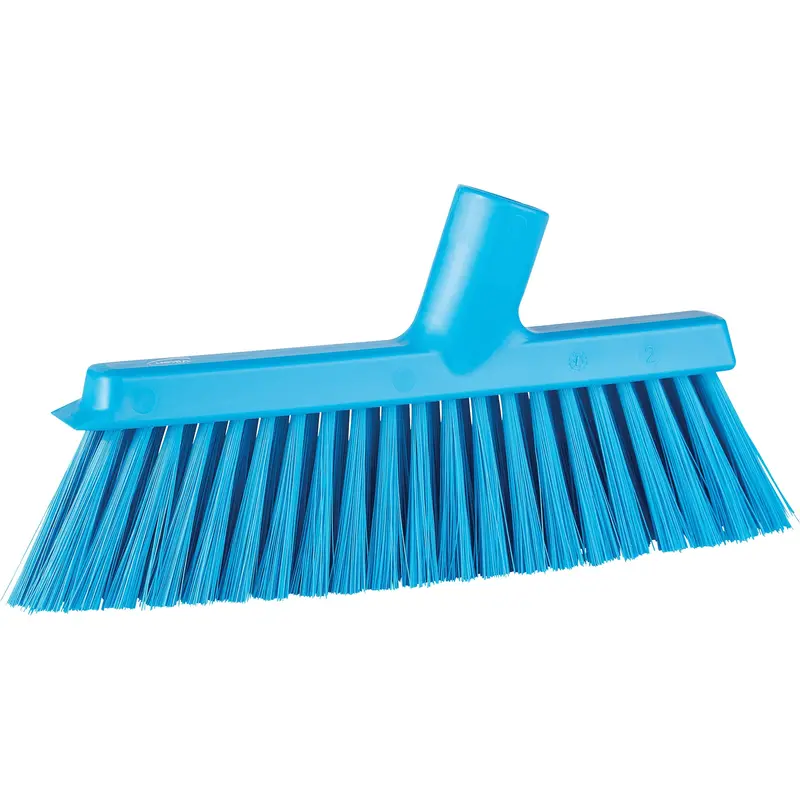 Dustpan Broom With Angled Thread, Medium Bristles, 10", Polyester, Blue 1