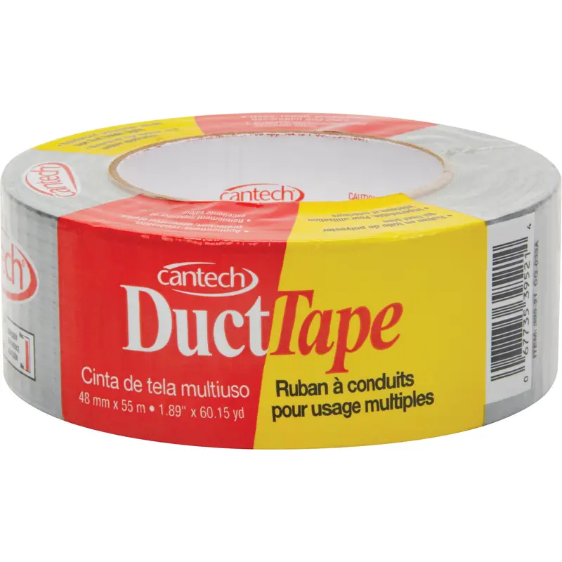 Economy-Grade Poly-Coated Duct Tape, 7 Mils, Silver, 48 Mm (2") X 55 M (180') 1