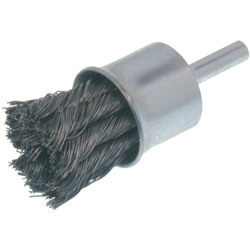 Economy Knot Wire End Brush, 1" Dia., 0.014 Wire Dia., 1/4" Shank 1