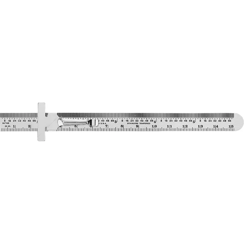 Economy Precision Flexible Ruler, 6" L, Steel 1