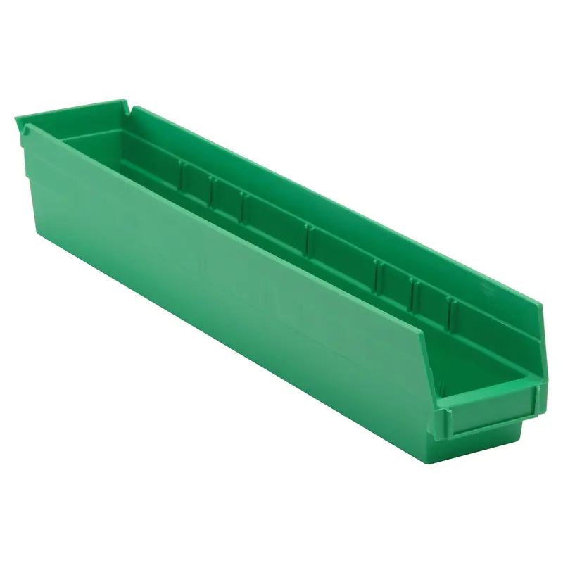 Economy Shelf Bin, 4-1/8" W X 4" H X 23-5/8" D, Green 1