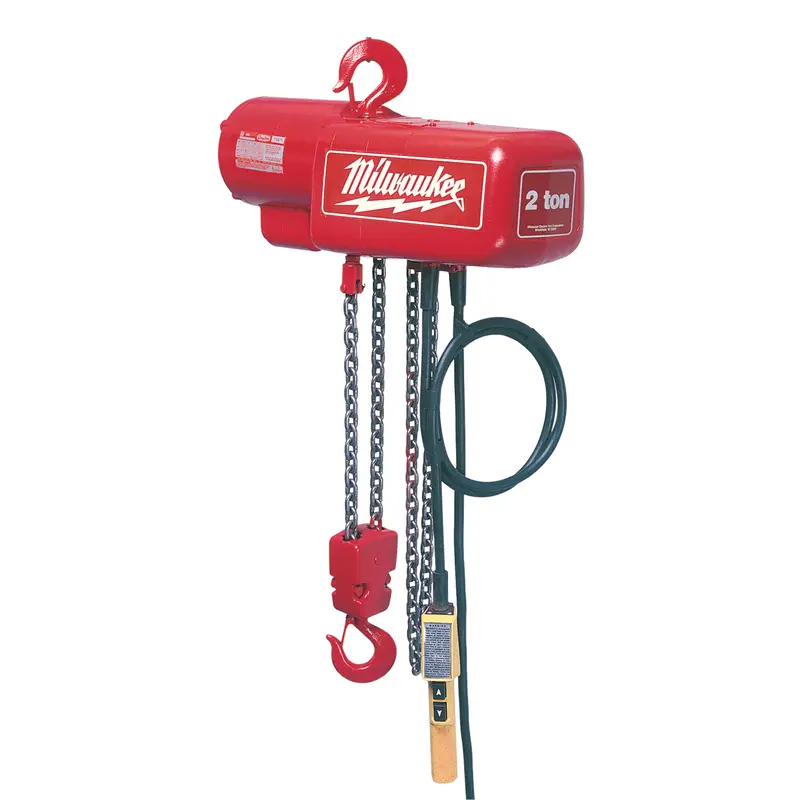 Electric Chain Hoist, 20' Lift, 4000 Lbs. (2 Tons) Capacity, 8 Fpm 1