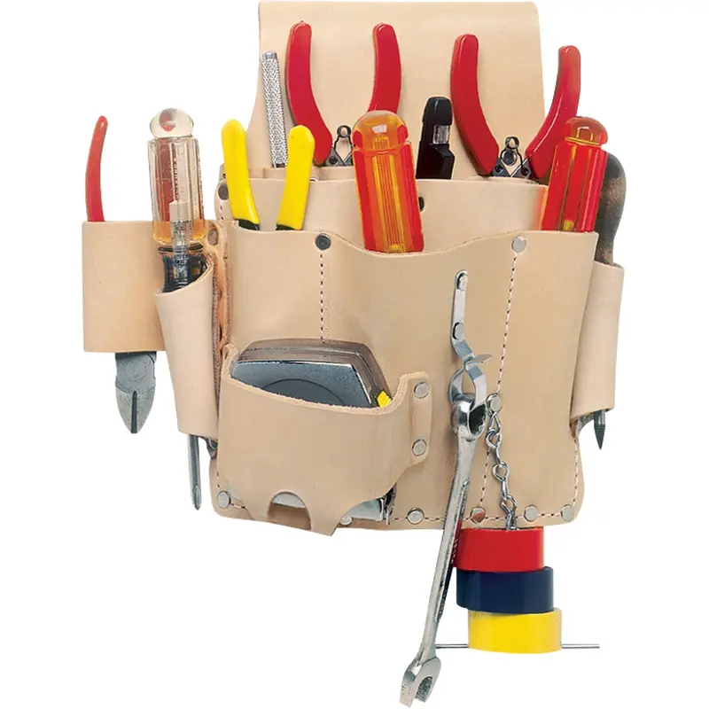 Electrician's Tool Pouches, Multiple Tool Holder, Leather, 8 Pockets 1