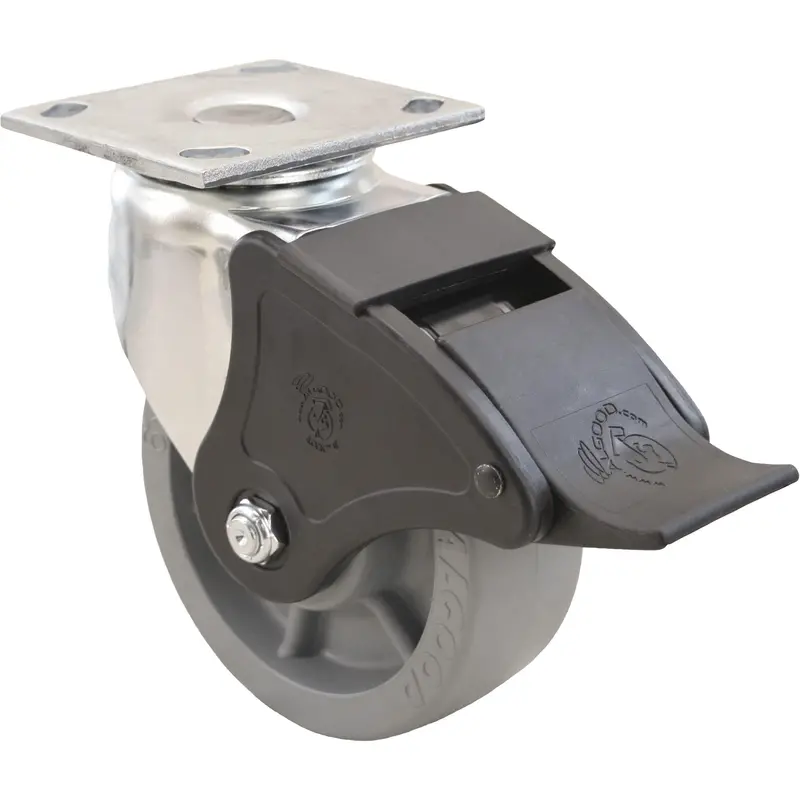 Emaxx™ Caster, Swivel With Brake, 5" (127 Mm), Envirothane™, 1000 Lbs. (453.6 Kg.) 1