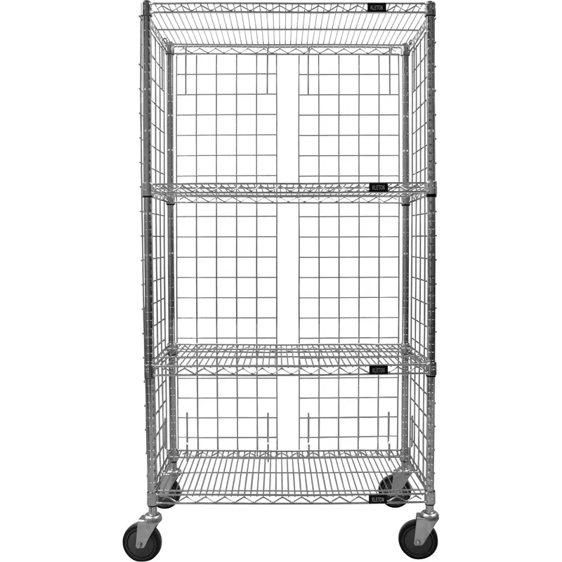 Enclosed Wire Shelf Cart 1