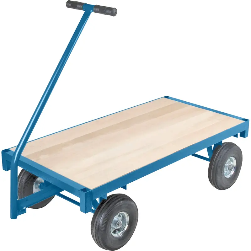 Ergonomic Platform Wagon Trucks, 24" W X 48" L, 45" Handle, 1000 Lbs. Capacity, 10" Wheel Dia., Pneumatic Wheels 1