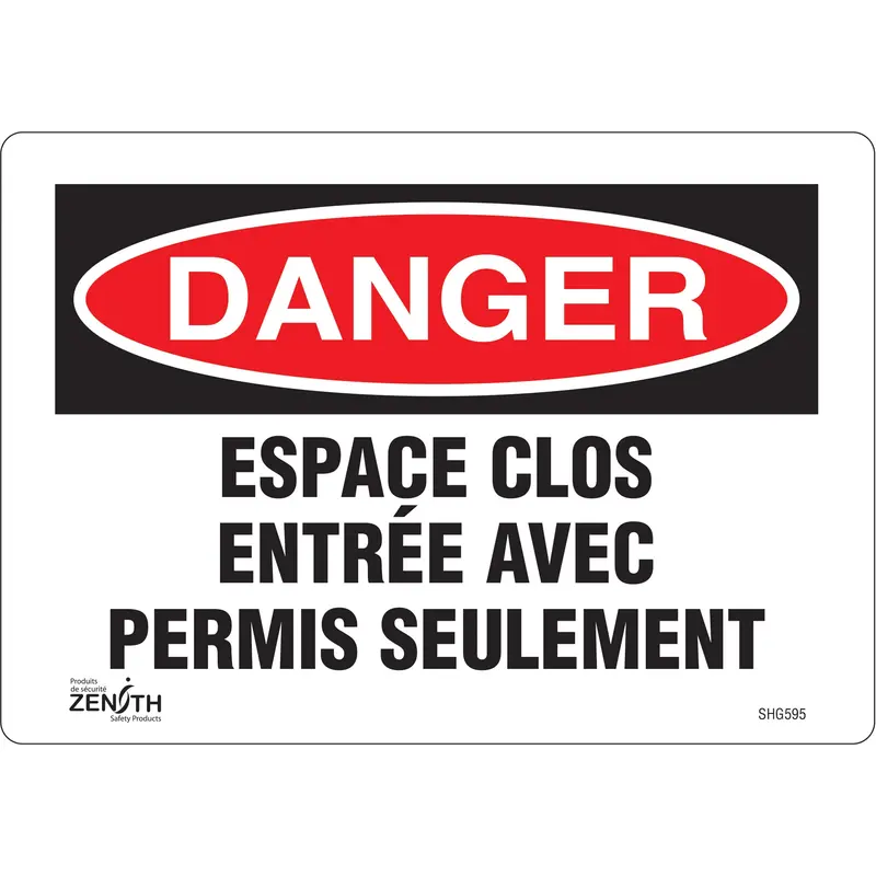 "Espace Clos" Sign, 7" X 10", Vinyl, French 1