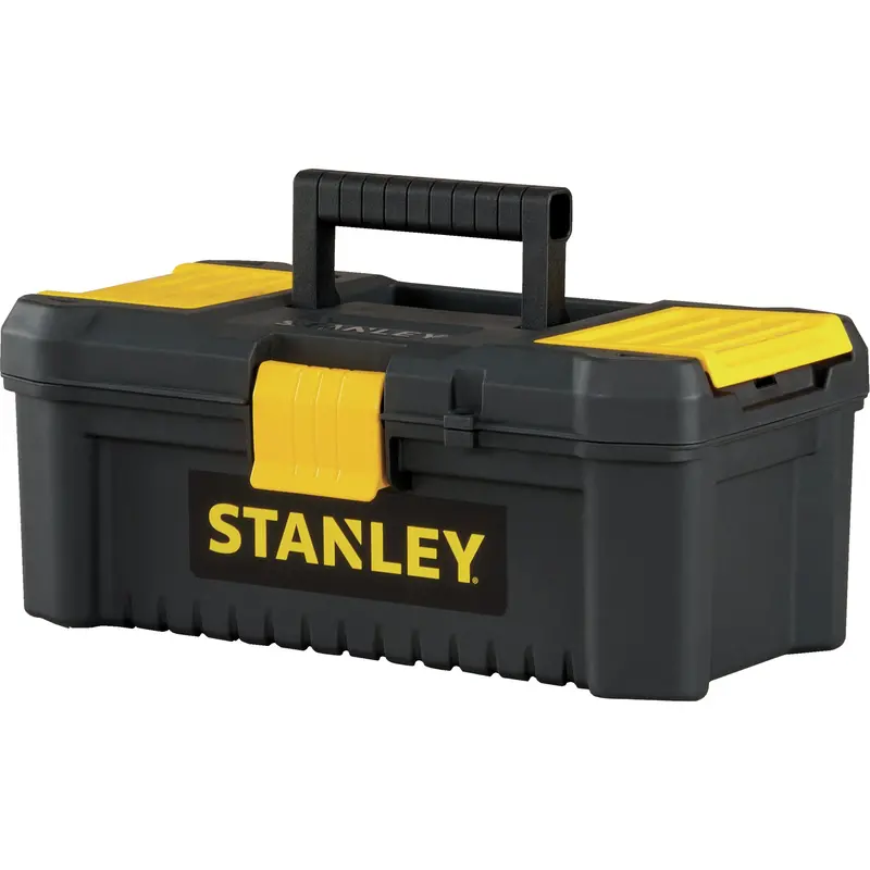 Essential® Tool Box With Tray, 12-1/2" W X 7-3/8" D X 5-1/8" H, Black/Yellow 1
