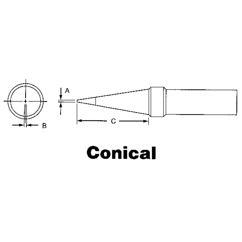 Et Series Tips For Tef891 Soldering Pencil, Conical 1
