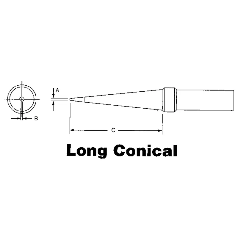 Et Series Tips For Tef891 Soldering Pencil, Long Conical 1