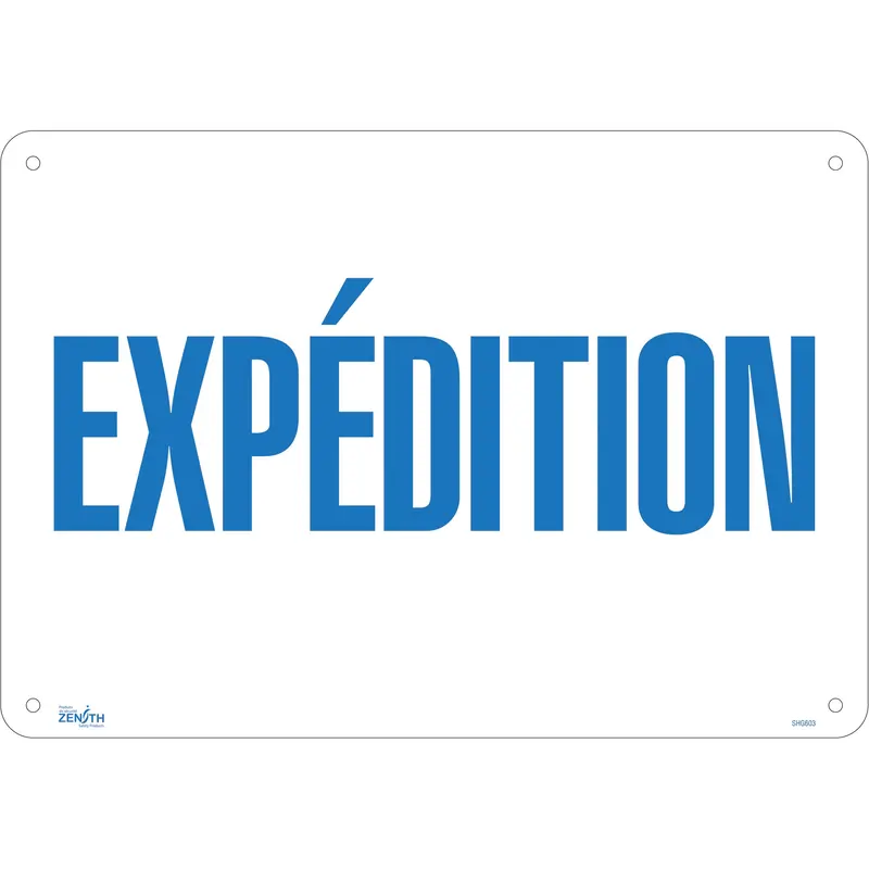 "Expédition" Sign, 14" X 20", Aluminum, French 1