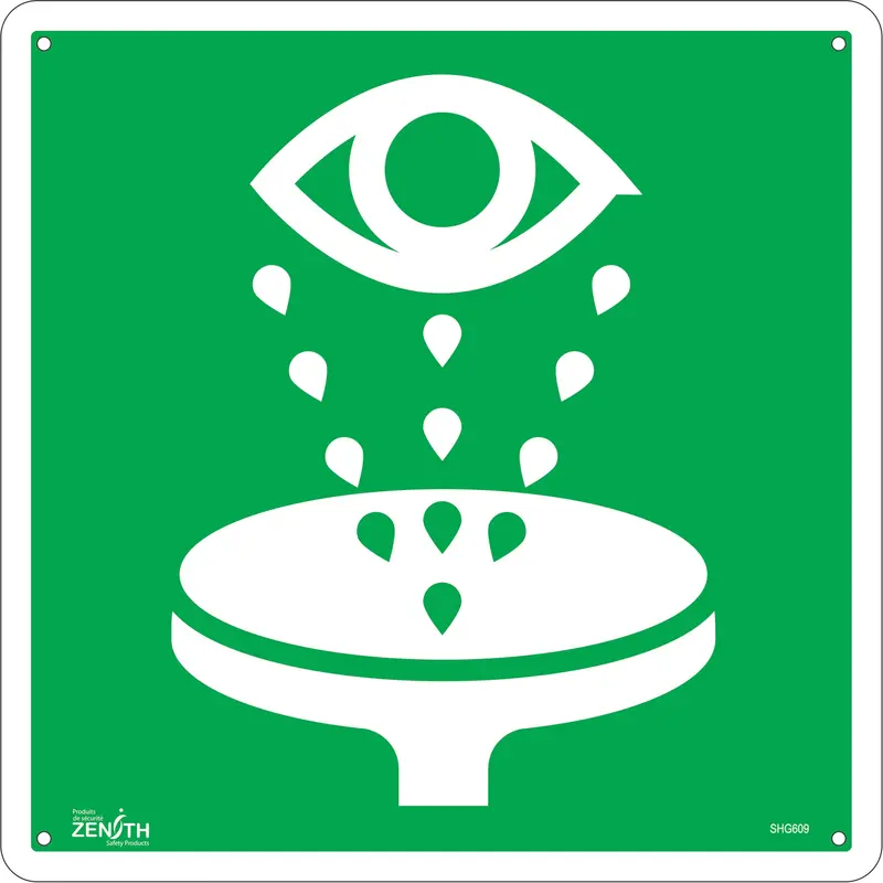 Eye Wash Csa Standard Safety Sign, 12" X 12", Aluminum, Pictogram 1