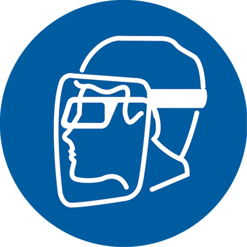 Face Shield Pictogram Labels, Vinyl, Roll, 4" L X 4" W 1