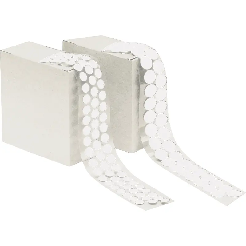Fastener Dots, Loop, 1/2" Dia., Adhesive, White 1