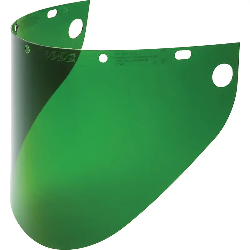 Fibre-Metal® Extended View Faceshield Visor, Propionate, Green Tint 1