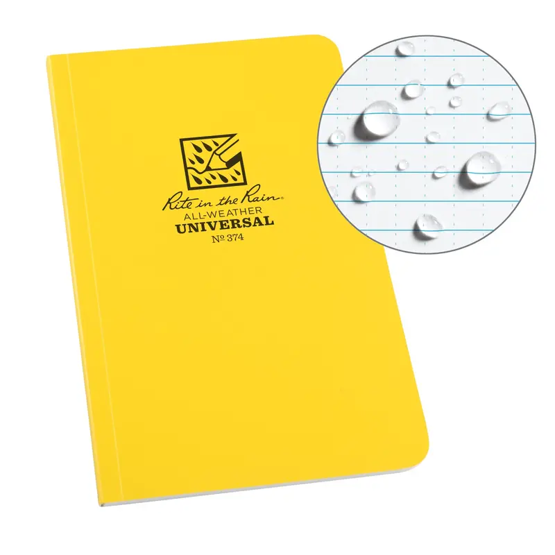 Field-Flex Bound Book, Soft Cover, Yellow, 128 Pages, 4-5/8" W X 7-1/4" L 1