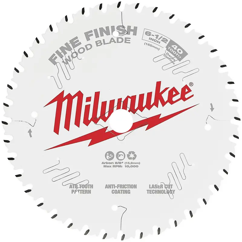 Fine Finish Circular Saw Blade, 6-1/2", 40 Teeth, Wood Use 1