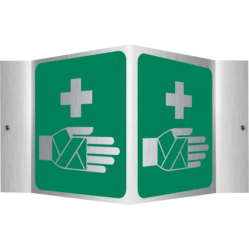 First-Aid Projection™ Sign, 6" X 5", Aluminum, Pictogram 1