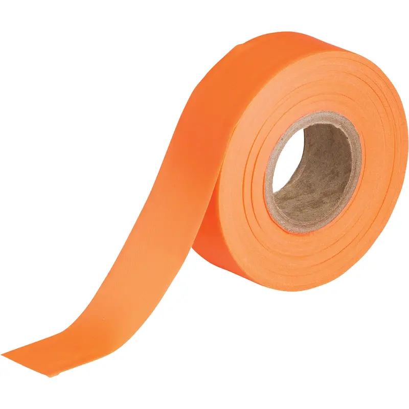 Flagging Tape, 1.188" W X 150' L, Fluorescent Orange 1