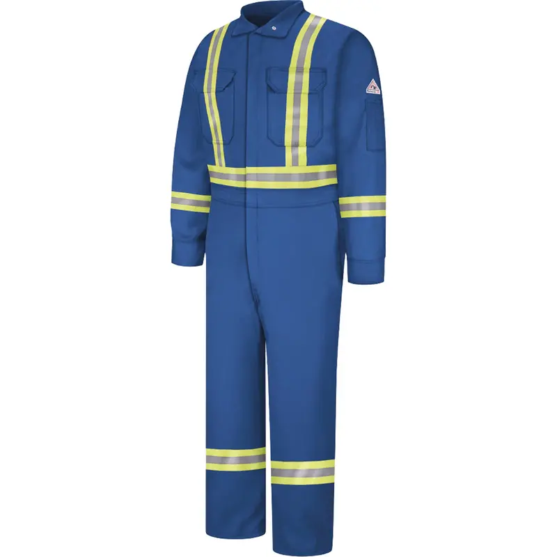 Flame-Resistant Premium Coveralls With Reflective Trim, Size 44, Royal Blue, 12.2 Cal/Cm² 1