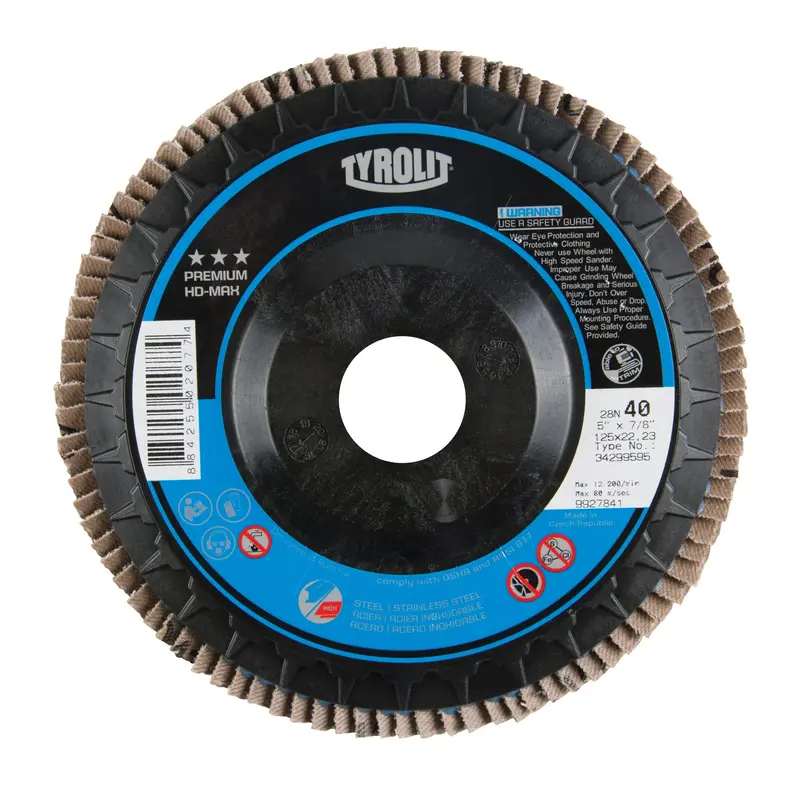 Flap Disc, 5" X 7/8", Type 27, 80 Grit, Zirconium 1