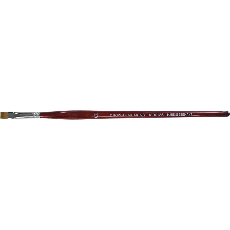 Flat Artist Brush, 1/4" Brush Width, Synthetic, Wood Handle 1