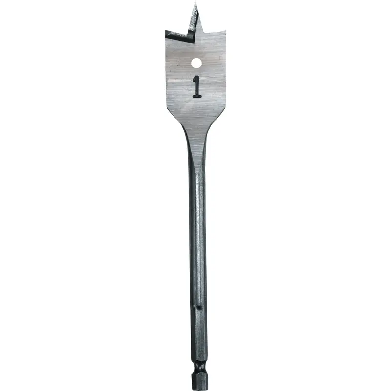 Flat Boring Bit, 1" Diameter, 1/4" Hex Shank, 6" Length 1