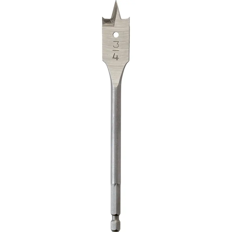 Flat Boring Bit, 3/4" Diameter, 1/4" Hex Shank, 6" Length 1