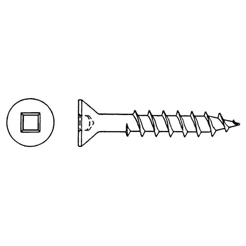 Flat Head Wood Screws , #6 X 2" L, Zinc Plated 1