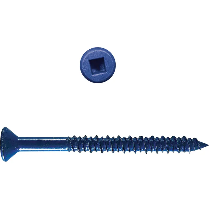 Flat Square Hd Concrete Screws, 1/4" X 5" L, Zinc Plate 1