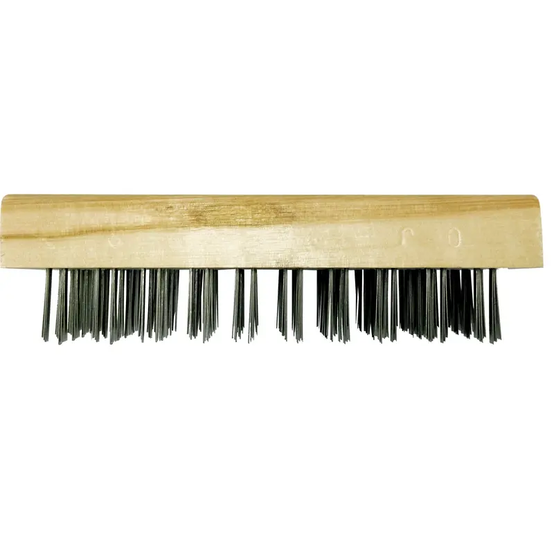 Flat Wire Butcher Block Brushes, Flat Steel Wire, 5 X 10 Wire Rows, 7-5/8" Long 1